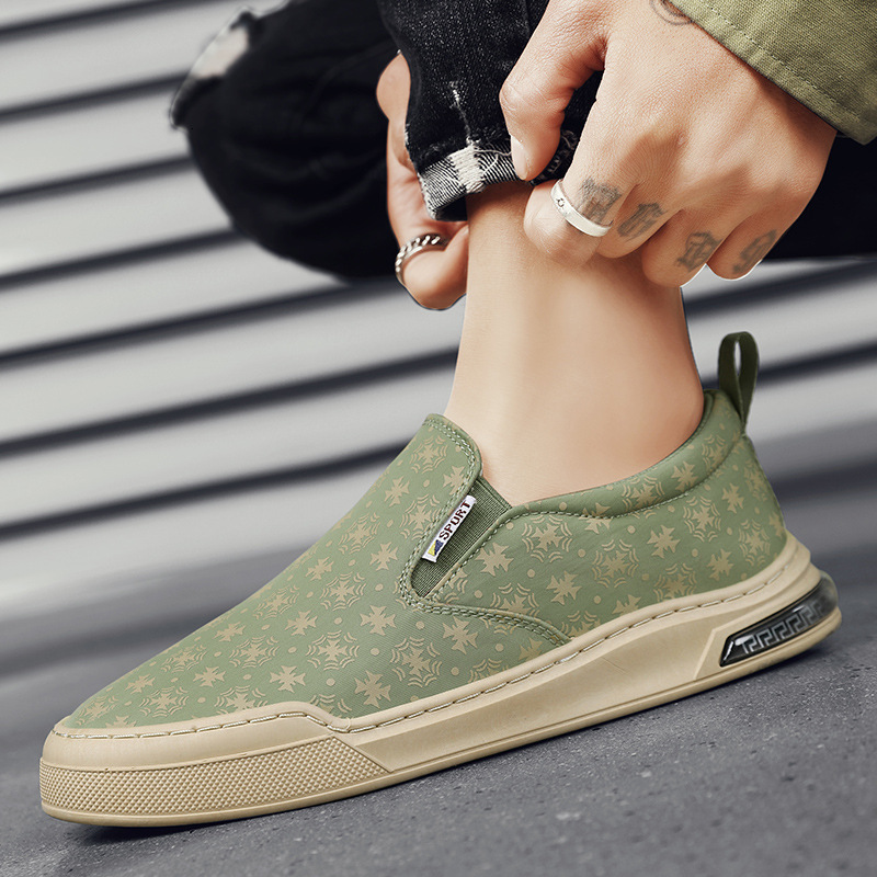 2025 Spring New Men's Sports Low-top Lazy Man A Slip-on Canvas Breathable Casual Foot Shoes Men