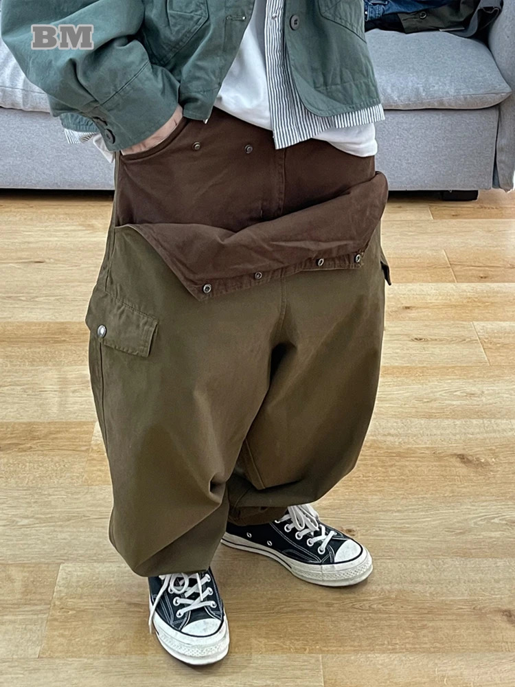 High Quality Hip Hop Cargo Pants For Men Clothing Koran Fashion Streetwear Skateboard Baggy Pants Harajuku Casual Trousers Male 241209