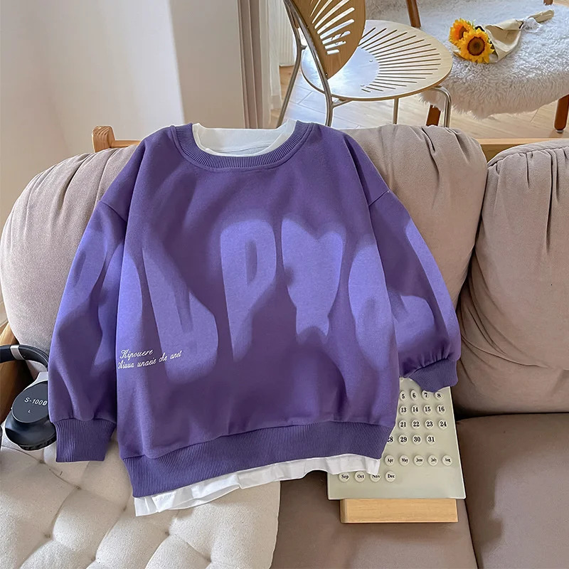 Mens hoodies sweatshirts cotton tops jackets purple spring summer autumn childrens sportswear childrens clothing 241210