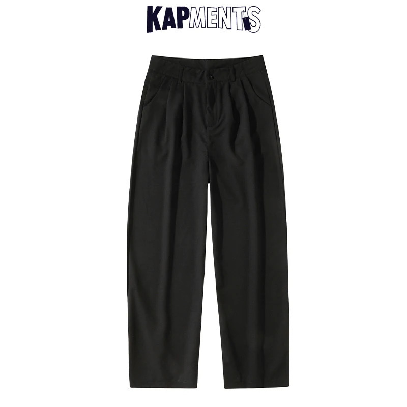 KAPMENTS Men Overalls Wide Legs Streetwear Baggy Pants Spring Mens Black Harajuku Sweatpants Male Casual Harem Joggers 5XL 241209