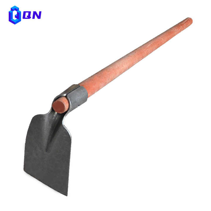 outdoor wooden handle hoe to loosen the soil to open up the land home planting vegetables weeding track hoe