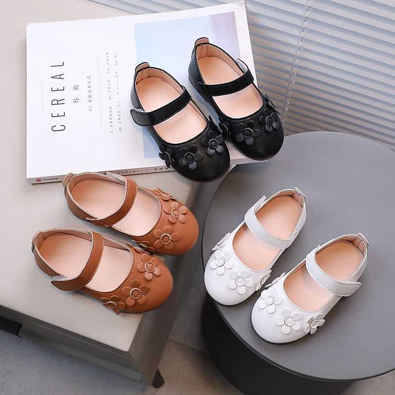 Girls Mary Janes Flower Three Colors Light Slish New Kids Princess Shoes Shallow All-match Daily Chic Children Flat Shoe21-30XJ241209