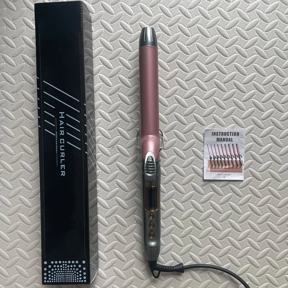 1pcs 19/25/32/38 MM Professional Hair Curler Wave Ceramic Coated Plate PTC Heater LCD Display Curling iron 241209
