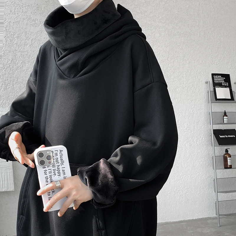 M-XXXXXXXXL Large Mens Zipper Hoodie Solid Color Hoodie Long Sleeve Sweater with Pocket Top Hoodie 8XL 7XL 6XL 241205