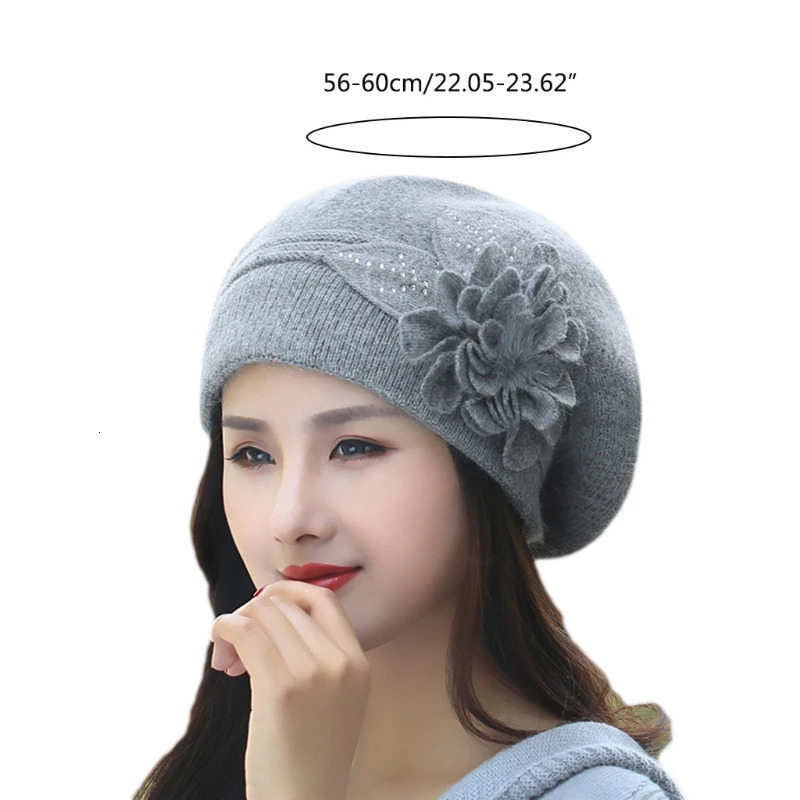 Y1UB French Rabbit Hair Mixed Hat Beanie Hat Fashion Hat 241209