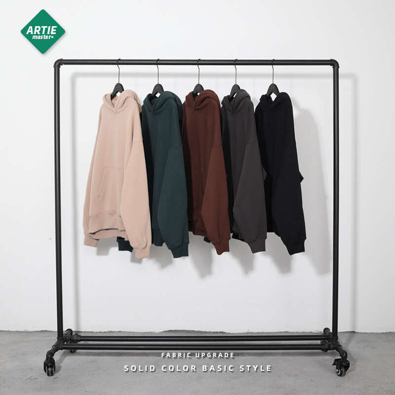 2024 Autumn/Winter New Product Splicing Veet Hooded Brand for Men in Europe and America Solid Color Basic Blank Trendy Men's Hoodie