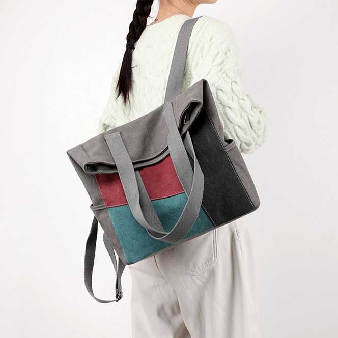 Shoulder Bag Women's Bag Trendy Versatile Large Capacity Handheld Cross Shoulder Backpack Fashion Canvas Bag 241215