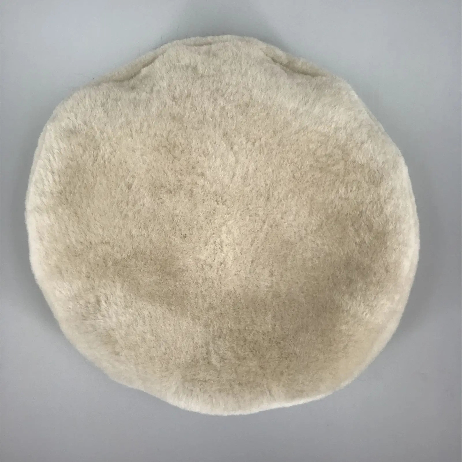 Natural wool leather womens beret fur hat elegant thick hat solid color fully matched 100% wool winter fashion B230802 241209