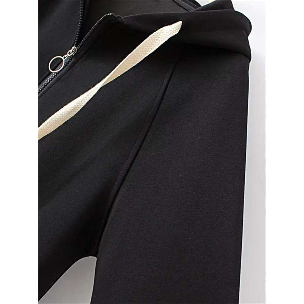 Plus Size Women's Spring And Autumn Hooded Jacket Long Sleeves Knitted Sweatshirt Pocket Zip-Up Cardigan Free Shipping Plus size women's jac