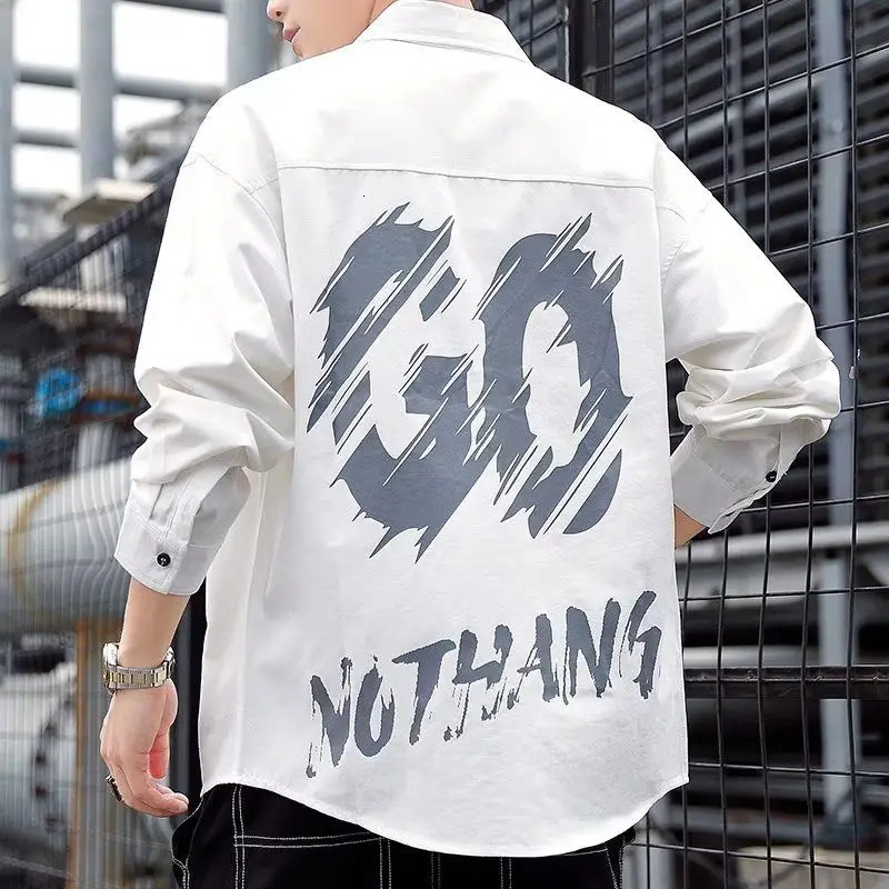 Spring and summer fashion warm color lapel long sleeved shirt mens clothing smart casual product trend pocket 241209