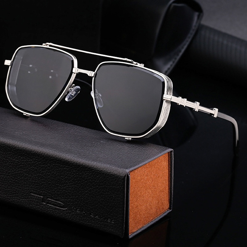 CB Oversized Steampunk Sunglasses Men Gothic Glasses Pilot Luxury Brand Designer Golden Retro Large Vintage Y2K Futuristic Cool Personalized Big Squar