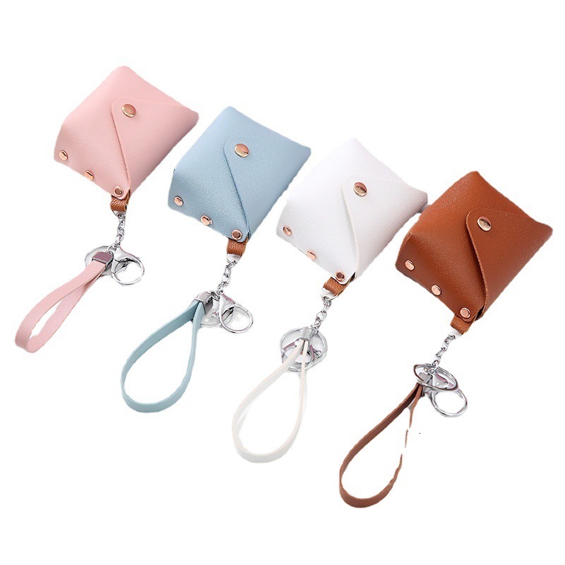 New Creative Ins Keychain PU Leather Coin Strap Cute Girl Wallet Designer Storage Mini Wallet Kawaii Bag bag