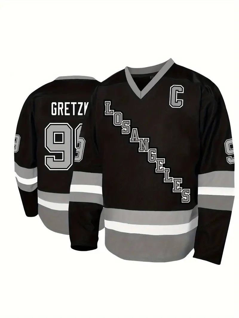 #99 Gretzky #11 Kopitar Classic Breathable Los Angeles Retro Ice Hockey Jersey - Embroidered Pullover Sweatshirt for Men women youth Perfect for Parti