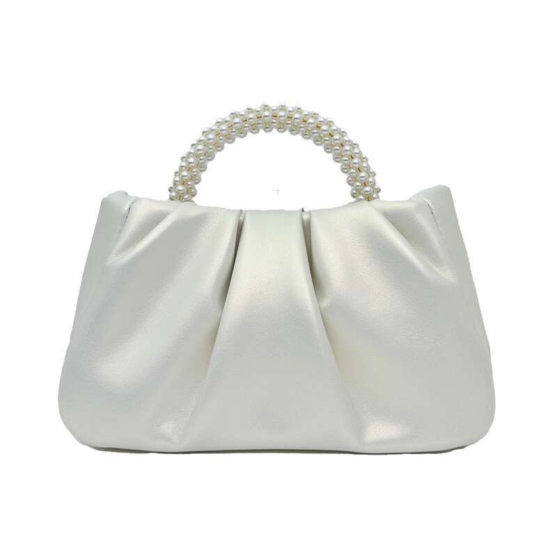 Cute Mini Cloud Fold For Girls, New Pearl Handbag, Women's Fashion Versatile Single Shoulder Crossbody Bag B4