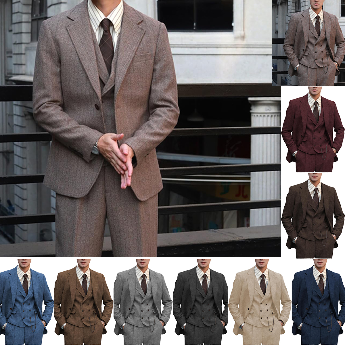 Mens Tuxedos Wedding Suits Three Pieces Blazer Wedding Suits slim fit groom tuxedos prom suits high quality Custom Made (Jacket+Vest+Pants)