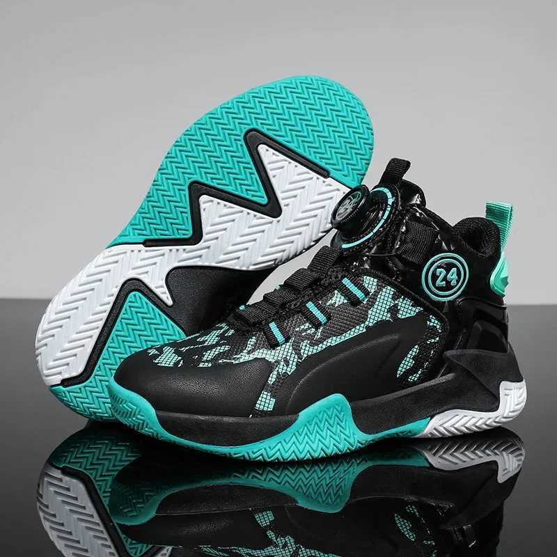 Childrens 30-40 Rotating Button Casual Sports Shoes Spring and Autumn New 2024 Boys Running Shoes Anti slip Basketball X2503221