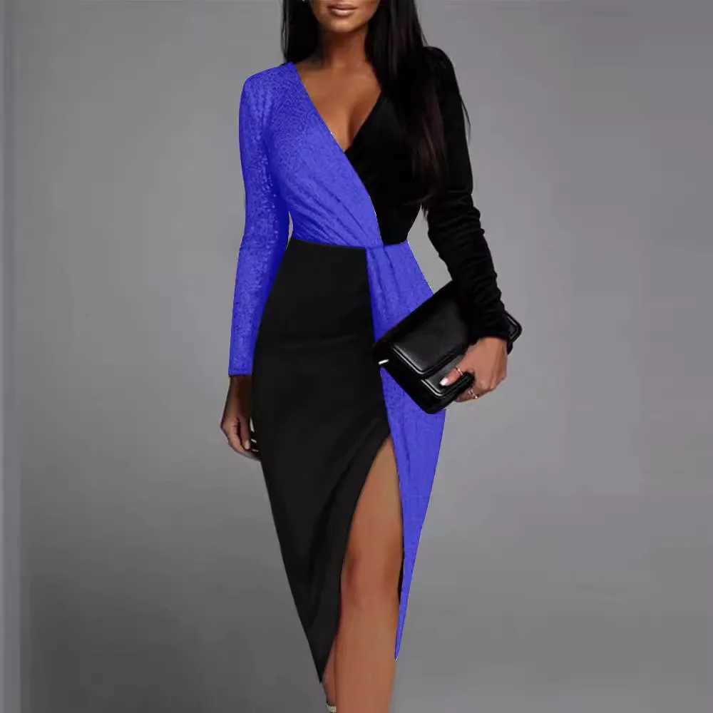 Temperature and Ankle Dual Color Black and Gold Ethnic Style High Waist Solid Color Temperature Dress Long SVE Waist Dress W241210