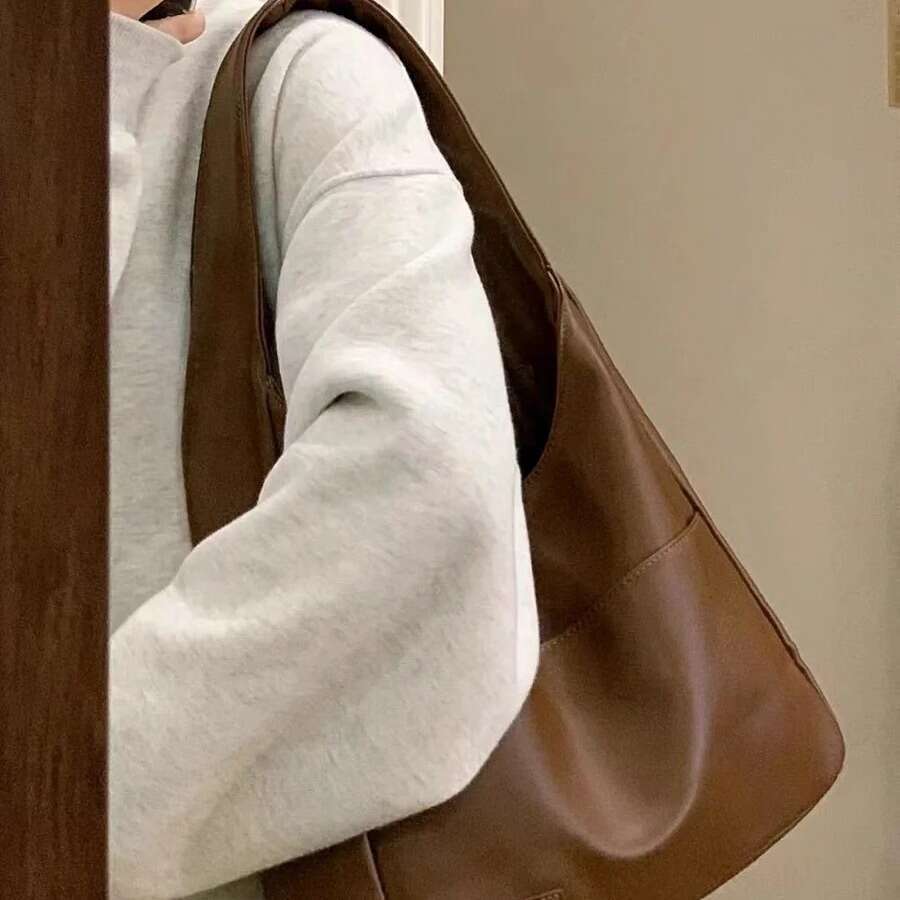 Wholesale Large Capacity New Autumn And Winter Soft Leather Bucket Commuting Tote Bags, College Student Shoulder Bags B4