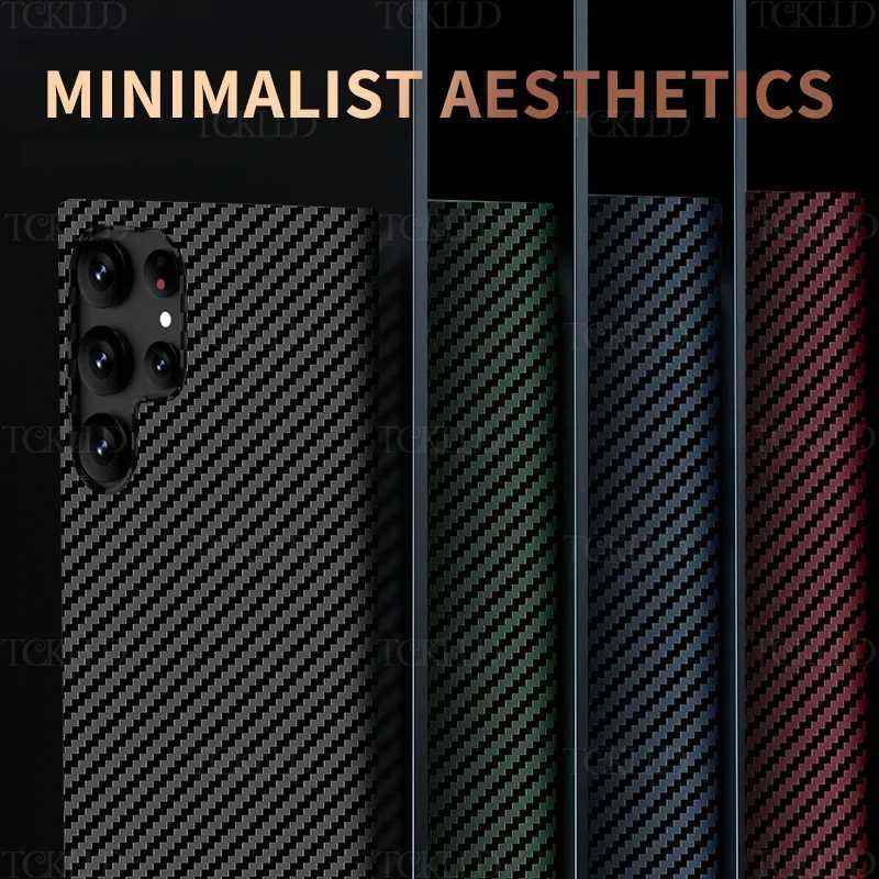 High Quality Ultra thin carbon fiber texture pattern PC case suitable for Galaxy S22 Ultra S23 Plus business shock resistant phone cover O241209