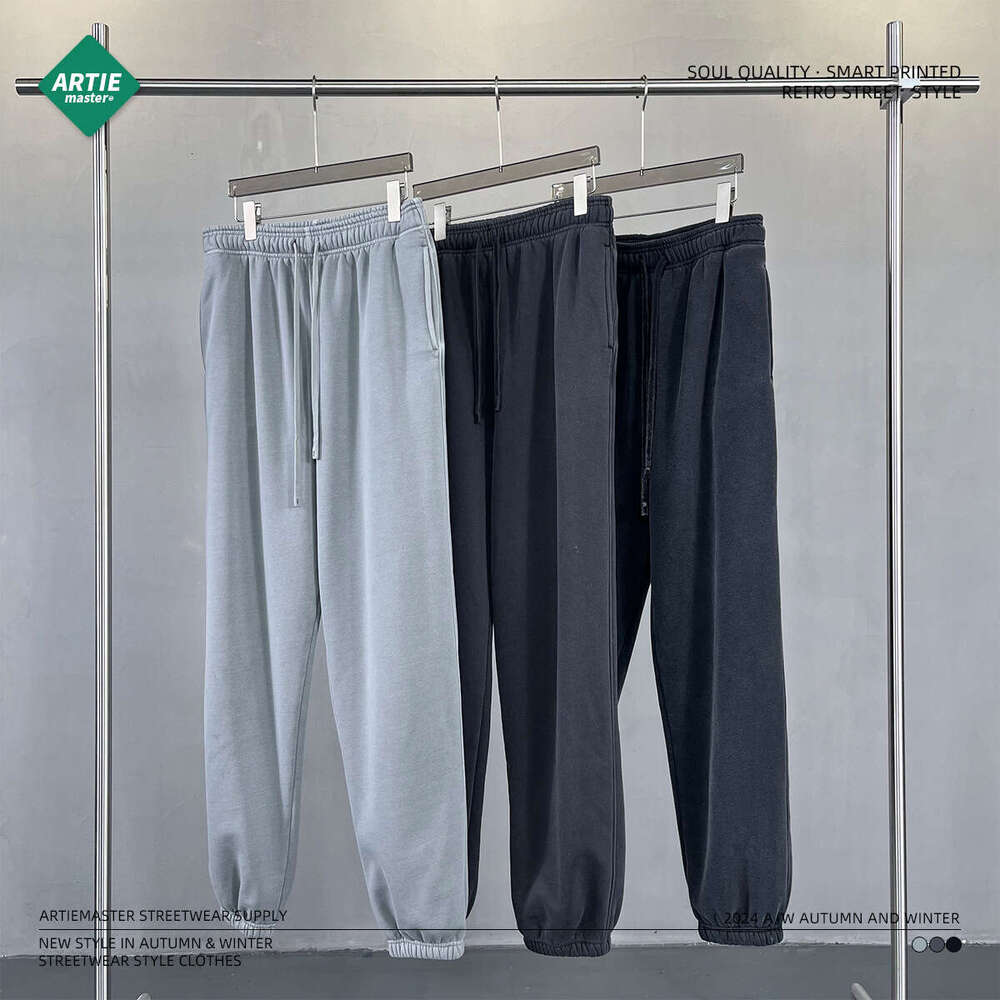 2024 New Trendy Brand Heavy Weight 400g Light Stir fried Snowflake Wash Water Used with Veet Legged Pants