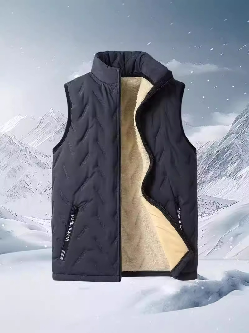 Fashion Mens Jacket Sleeveless Vest Autumn Thermal Soft Vests Casual Coats Male Cotton Men's Vest Men Thicken Waistcoat