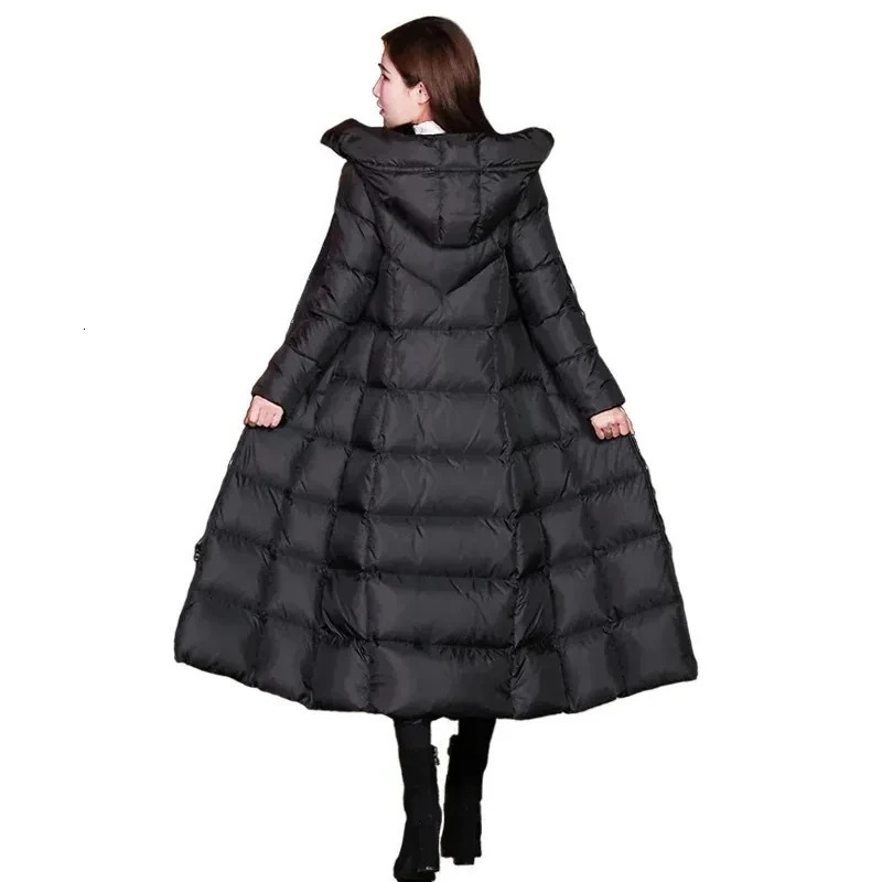 2023 Winter Womens Cold Jacket Long Park Warm Basic Fashion Cotton Pad Hooded Windproof Coat 241209
