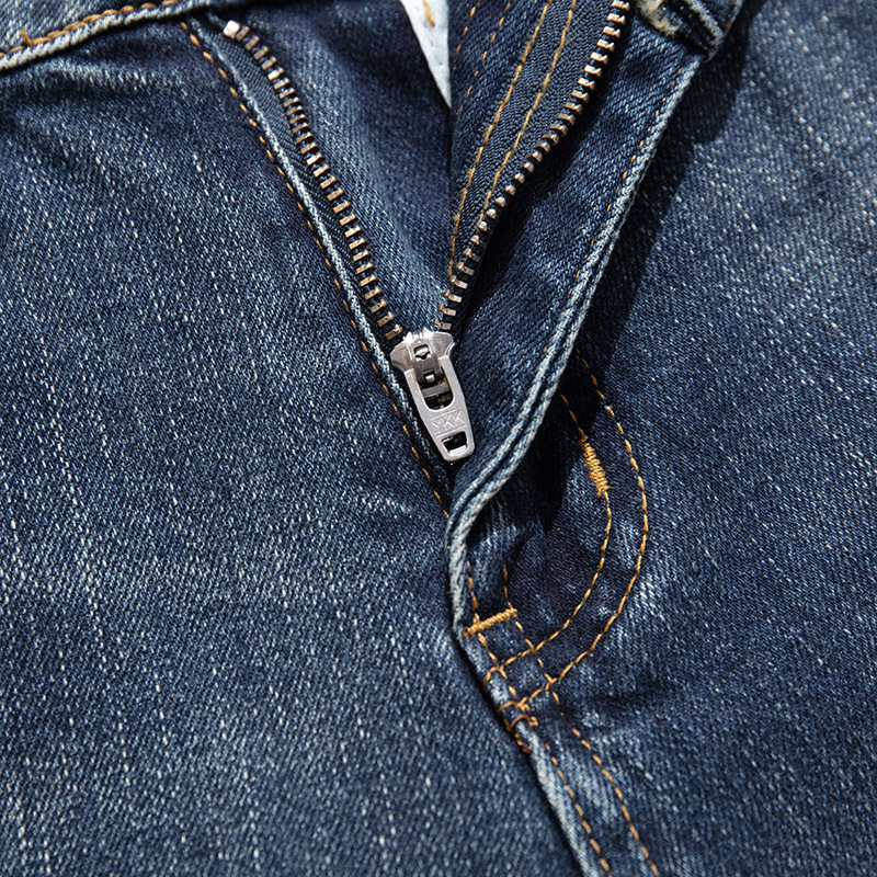 Autumn New Mens Washed Destroyed vintage men's straight classic Skinny Slim Ripped Casual Trousers Casual classic jeans