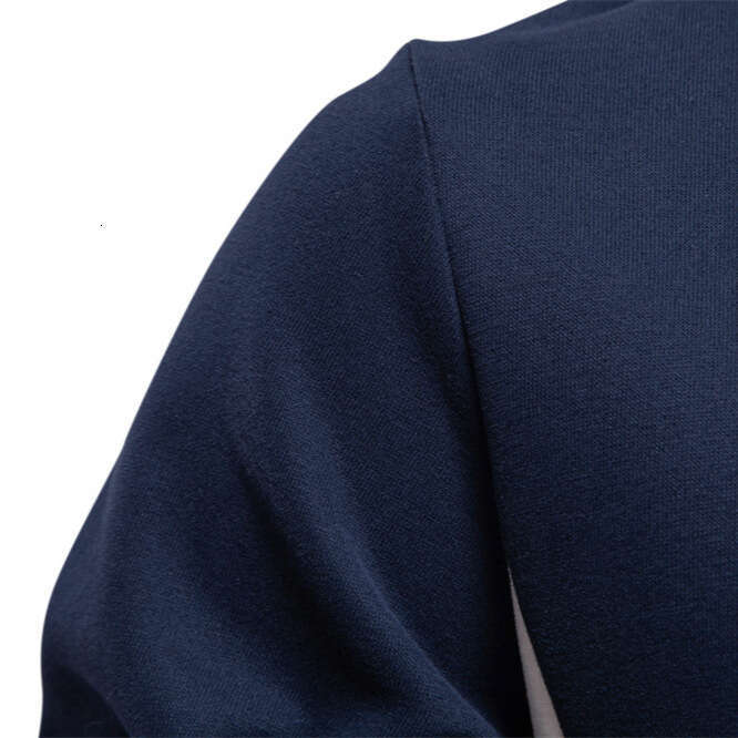 2024 autumn new long sleeved patchwork hoodie men's casual slim fit round neck sports pullover