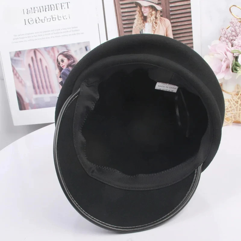 High quality Fedoras casual sboy retro beret wild octagonal hat retro ivy hat gorilla Gatsby flat hat female visual hat 241209