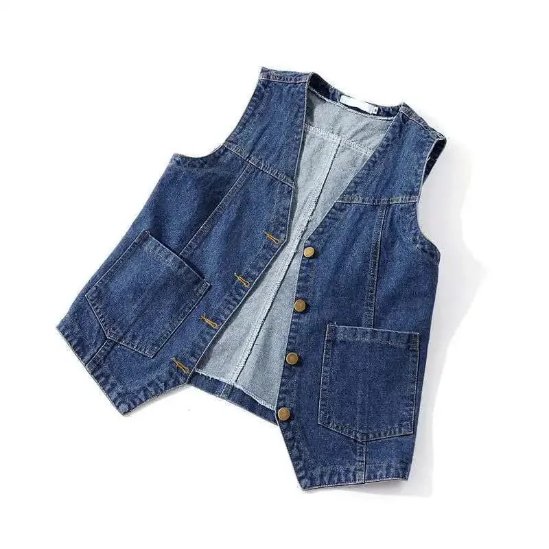 Woman Jacket Vest Spring Summer Denim Womens Short Loose Sleeveless Coat Chaleco Mujer 241205