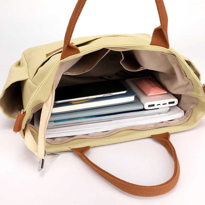 shoulder bag women's bag trend versatile, simple fashionable Korean version large capacity handheld college sail cloth bag 241215