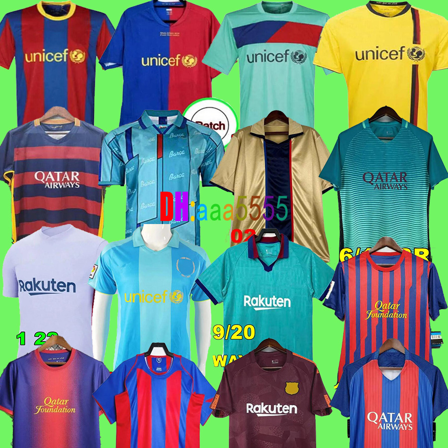 Retro RONALDINHO soccer jerseys 96 97 00 01 02 03 04 05 06 07 08 09 10 11 14 15 18 19 20 21 22 XAVI RIVALDO GUARDIOLA PUYOL Iniesta Messis maillot de foot 1899 1999 DAVID VILLA
