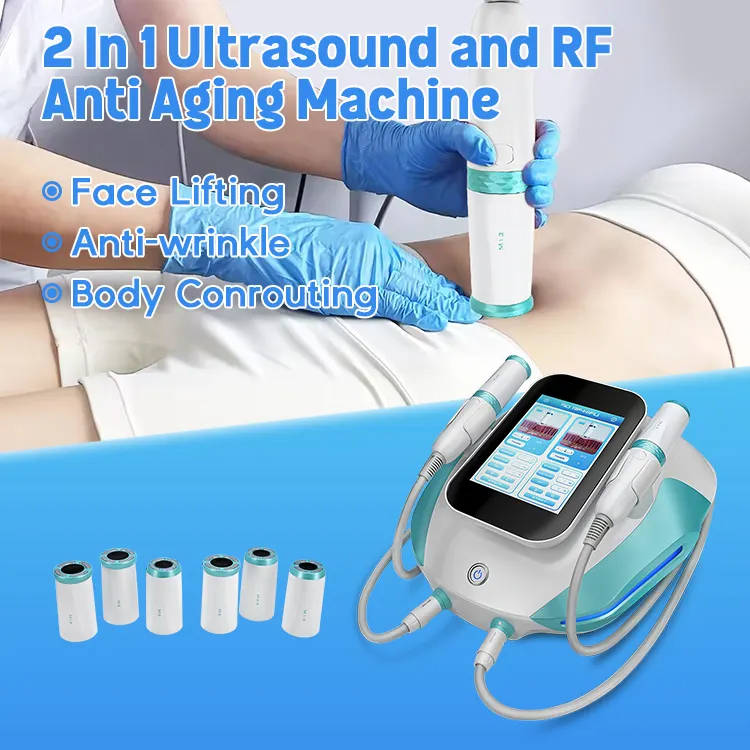 Exclusive 2 Handles HIFU Skin Rejuvenation Face Contouring RF Body Shaping Wrinkle Remover SMAS Anti-aging Beauty Machine High Intensity Focused Ultra