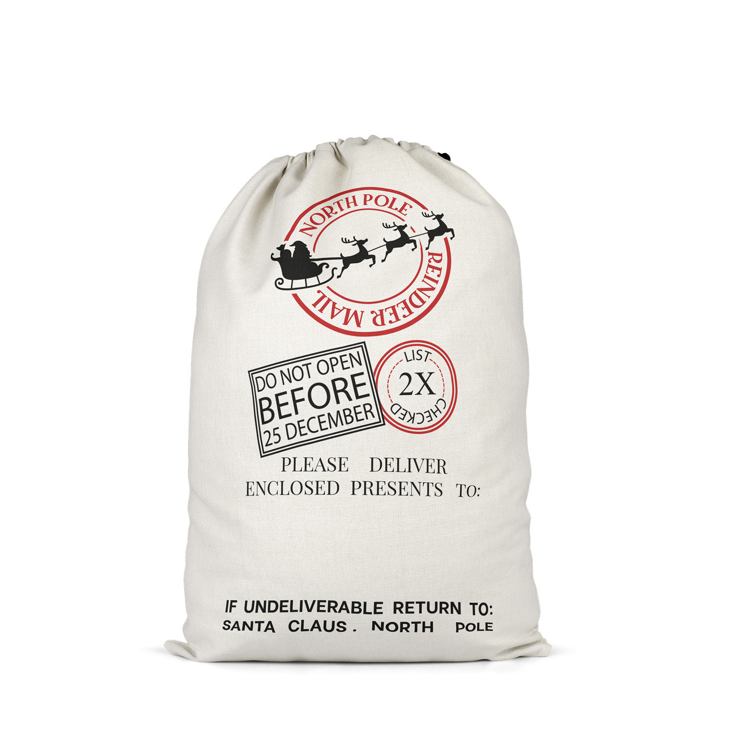 2025 new Nordic Deer Three Color DIY Heat Transfer Printing Santa Sack Christmas Gift Bundle Pocket Hemp Cloth Bag zhanyishengli