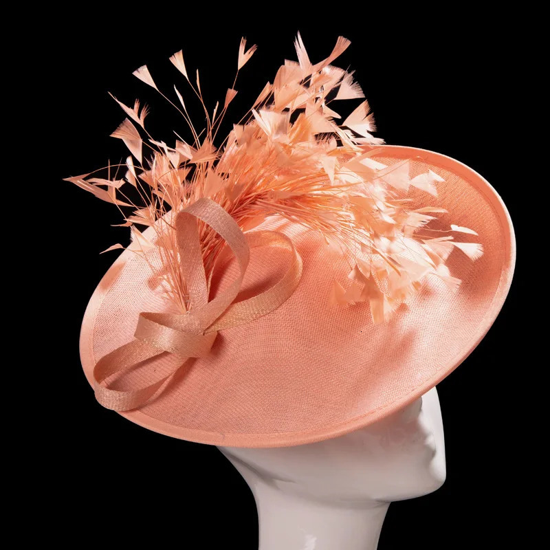 Womens hats summer Italian sinamay hats church hats vintage Hepburn fashion hats linen blend decorative hats 241209