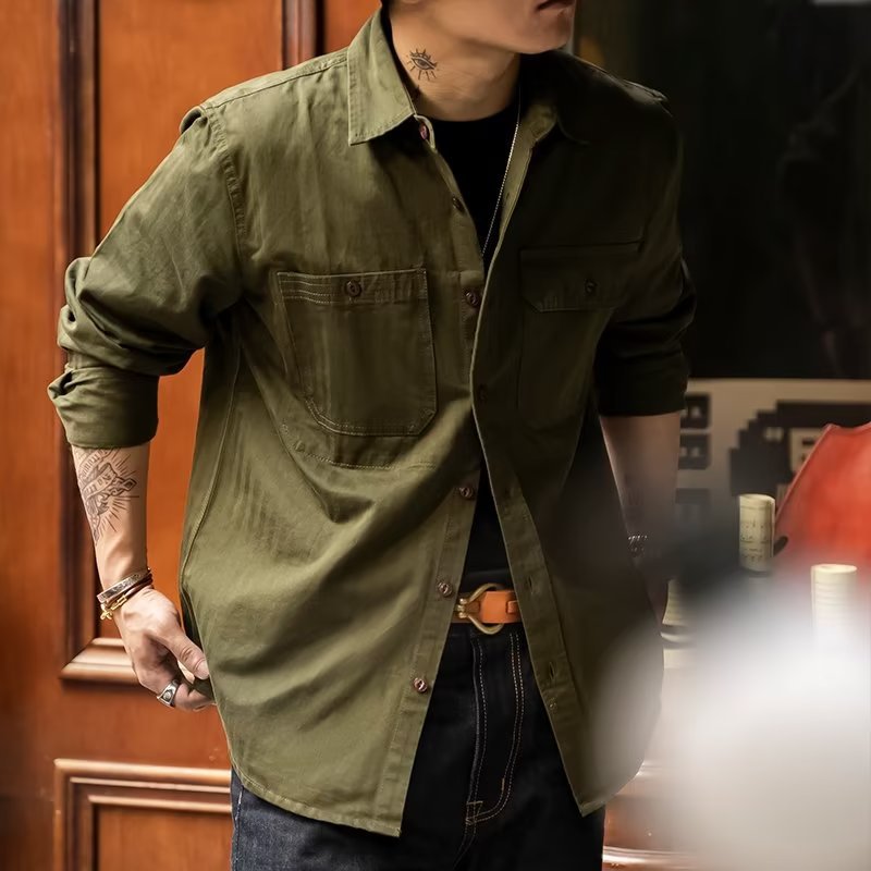 2025 Retro Heavyweight Canvas Oil Waxed Jacket Cotton Waterproof Hunting Coat Male Autumn Khaki Casual Work Safari Style Jacket