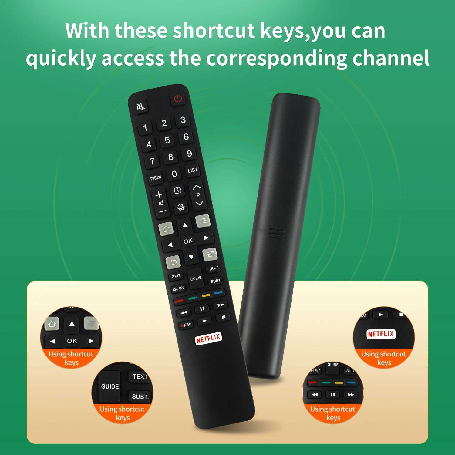 RC802N YAI2 Replace Remote Control for TCL Smart TV 32S6000S 43S6500FS 43DP640 U55P6046 RC802N YAI1 RC802N YUI1XJ241210