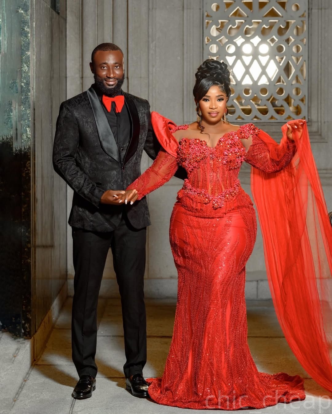 Red Mermaid Prom Dresses 2025 Beaded Pearls Full Sleeves Sequined Evening Formal Party Second Birthday Engagement Gowns Plus Size Dress For Special Oc