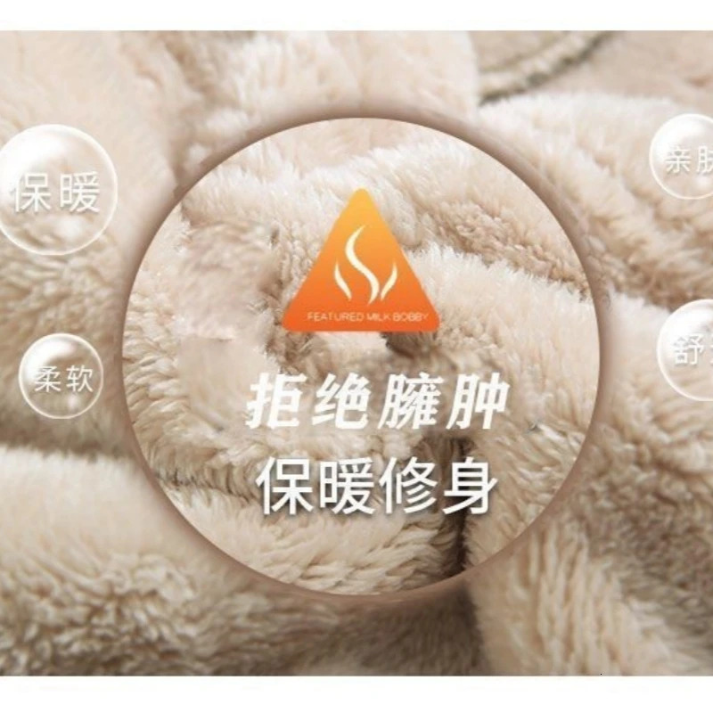 Ultra thin plush thick casual pants wool pencil coral warm high waisted autumn and winter long leg Trouser 241209