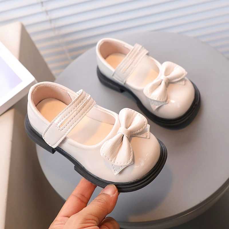 Little Girls Mary Janes Platform Shallow Autumn Sweet Children Leather Shoes Autumn Black Beige Round Toe Hook-loop Kids ShoesXJ241209