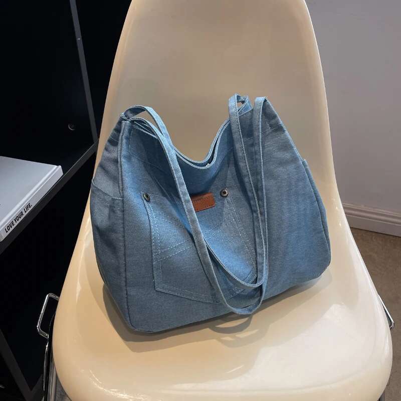 Designer's bag Denim Leisure Time High-capacity Women's Bags Autumn New Retro Style The Single Shoulder Simplicity Versatile Tote Bag