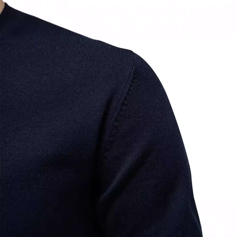 2024 Autumn/Winter New Cotton Solid Color V-neck Trendy Men's Knitted Sweater