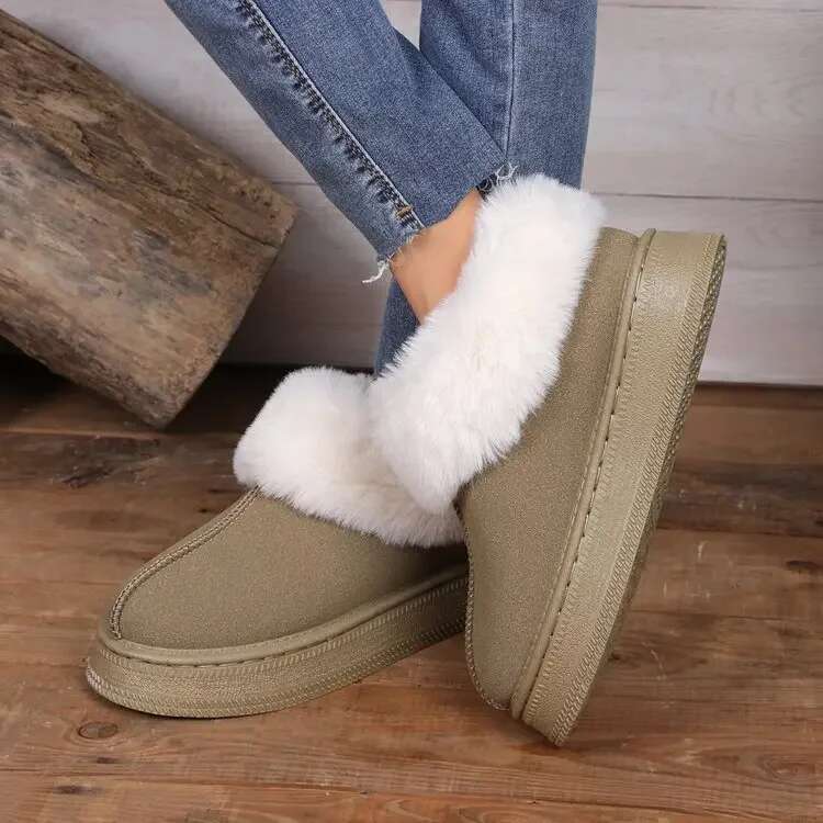 Winter Women New Thick Sole Ankle for Outdoor Elevated Comfort Warm Walking Cotton Shoes Fashion Snow Boots D68