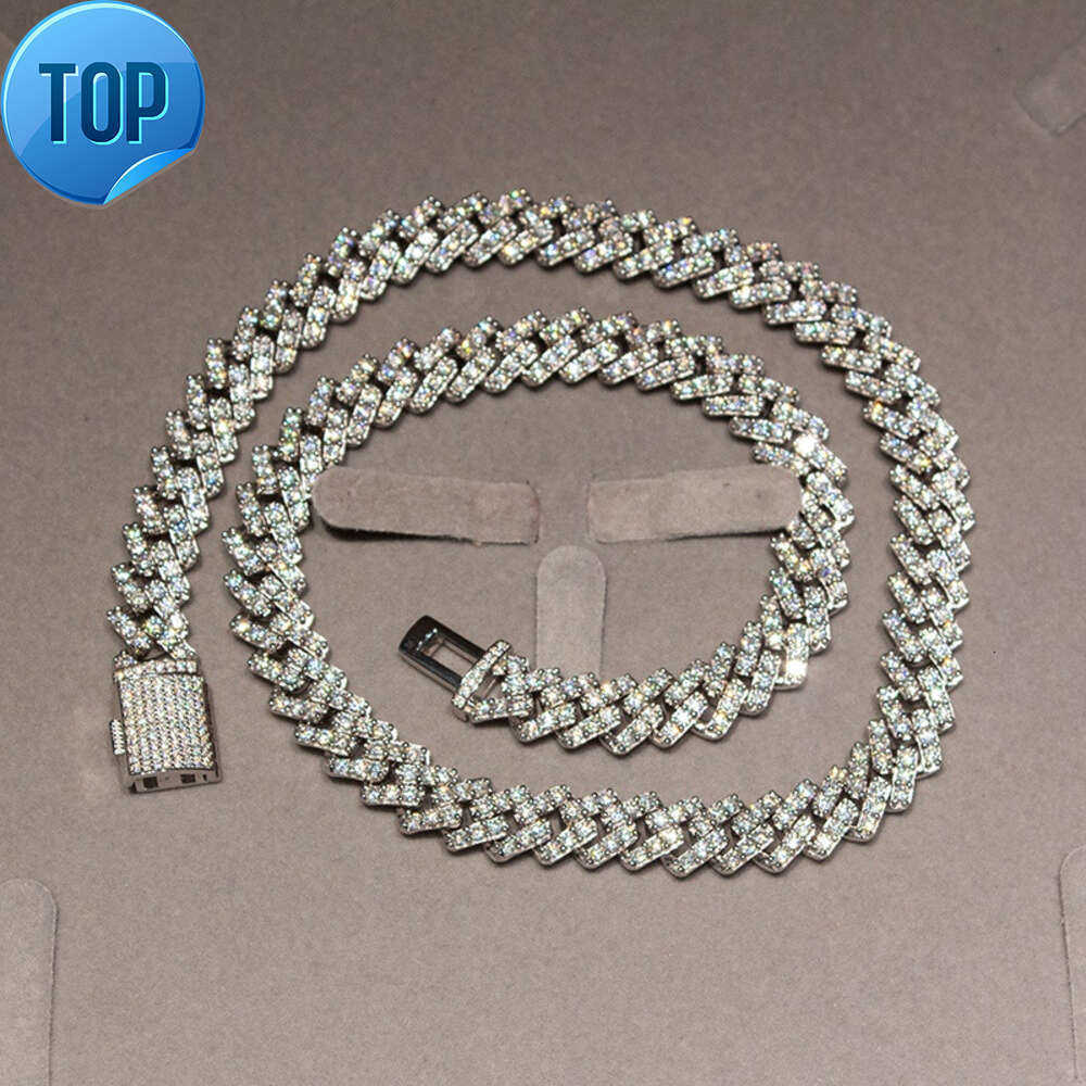Personal Custom Hip Hop Jewelry Sterg Sier 10mm Iced Out Vvs Cuban k Moissanite Chain Necklace for Men