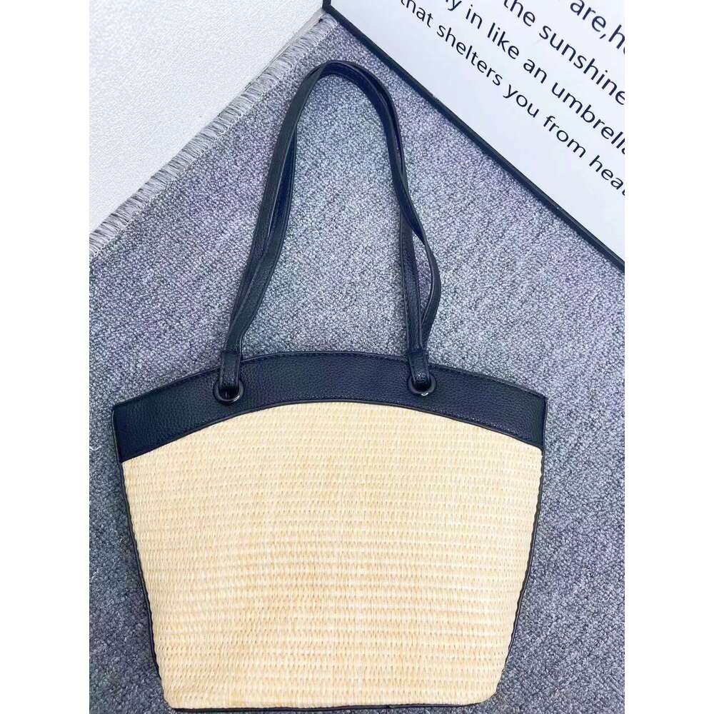 French beach vacation, leisure, western-style, versatile vegetable basket, hand-held shoulder bag, fashionable woven bag