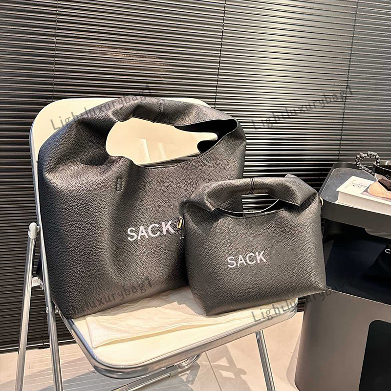 High Quality Designer The Sack Bag Black Tote Bag Grained Leather Handbags Women Large Capacity Shoulder Bag Luxury Leather Classic Female Bag 241007