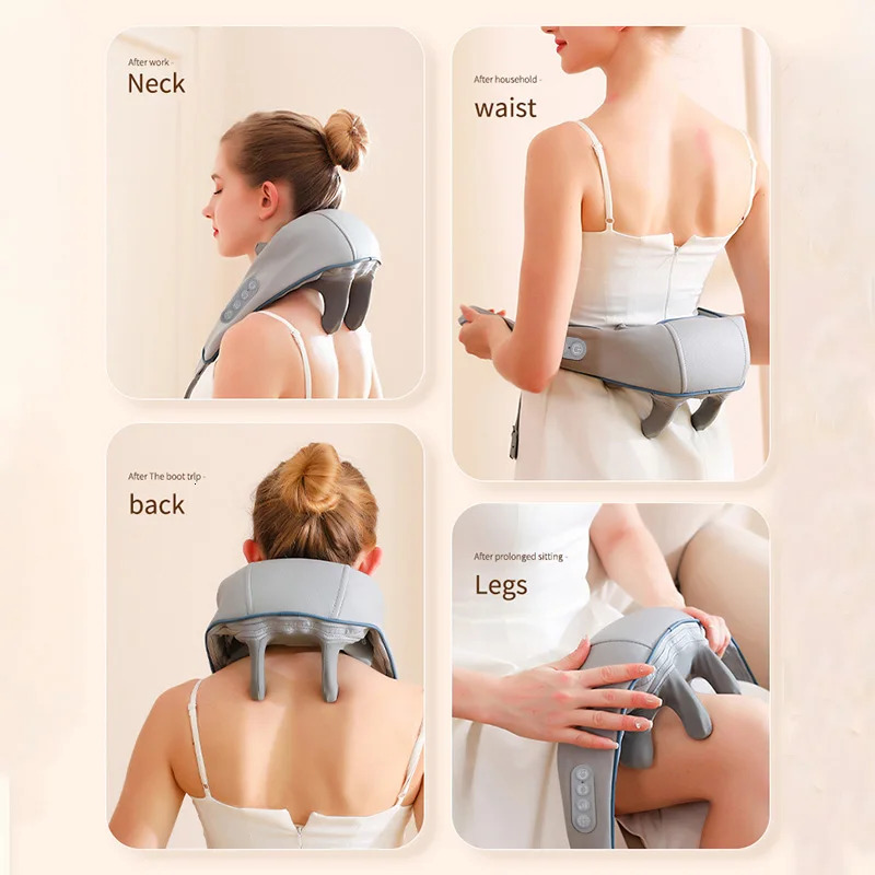 Electric Massager Wireless Health Care Neck Shoulder Kneading 3D Pillow Cervical Back Muscle Rela Massage Shawl