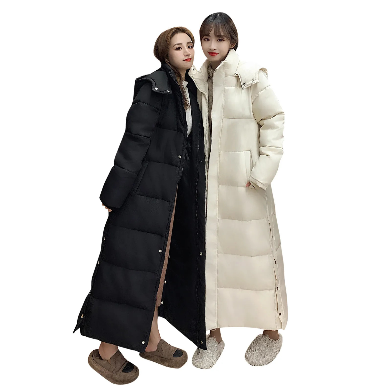 Womens Winter Jacket 2024 Waterproof Down Solid Fur Collar Warm Thick Outdoor Hiking Coat 241209