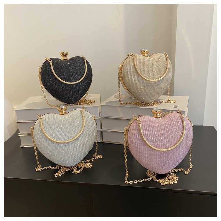 Advanced Mini Bag for Women Autumn Winter New Trendy Fashion Chain Crossbody Bag Handheld Peach Heart Bag