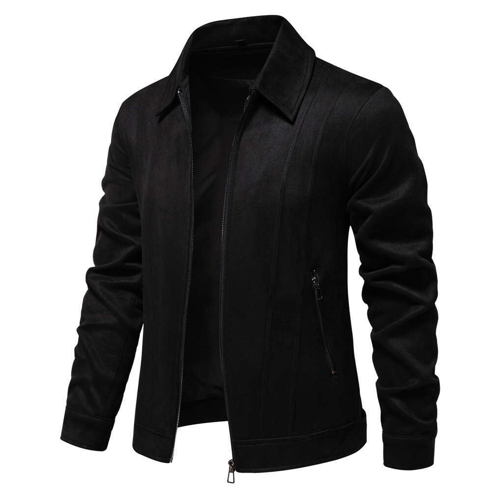 2024 autumn and winter new lapel trendy outdoor men's suede jacket